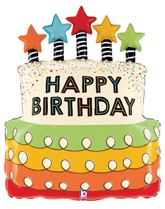 LRG SHP HB CANDLE STAR BIRTHDAY CAKE 26 (PKG)