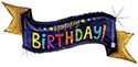 LRG SHP HB NAVY BIRTHDAY BANNER (HOLO) 51 (PKG)