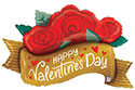 LRG SHP HVD VALENTINE RED ROSE BANNER 41 (PKG)