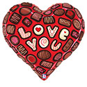 LRG SHP LOVE YOU CHOCOLATES 23 (PKG)