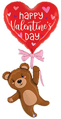 LRG SHP HVD VALENTINE BALLOON BEAR SPECIAL DELIVERY 69(PKG)