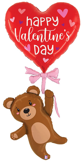 LRG SHP HVD VALENTINE BALLOON BEAR SPECIAL DELIVERY 69(PKG)