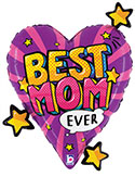 LRG SHP BEST MOM EVER HEART 25 (PKG)