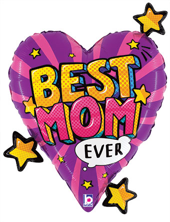 LRG SHP BEST MOM EVER HEART 25 (PKG)