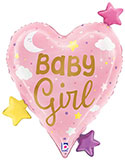 LRG SHP BABY GIRL HEARTS STARS 25 (PKG)