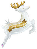 LRG SHP GLISTENING HAPPY HOLIDAYS REINDEER 48 (PKG)