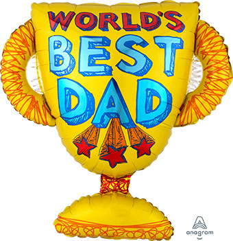 LRG SHP WORLD'S BEST DAD TROPHY 27 (PKG)