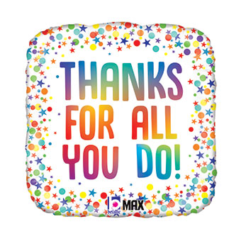 18SQ RAINBOW THANKS FOR ALL YOU DO (PKG)