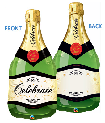 LRG SHP CELEBRATE CHAMPAGNE BOTTLE 39