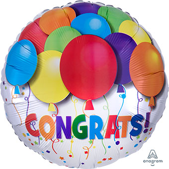 18C CONGRATS BOLD BALLOONS (PKG)