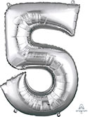 LRG SHP NUMBER 5 SILVER ANAGRAM 33 (PKG)