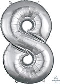 LRG SHP NUMBER 8 SILVER ANAGRAM 34 (PKG)