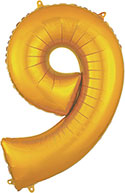 LRG SHP NUMBER 9 GOLD ANAGRAM 34 (PKG)