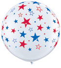 3C STARS RED & BLUE ON WHITE (PACK2)(D)