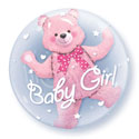 BUBBLE (DOUBLE) 24C BABY GIRL PINK BEAR (PKG)(D)