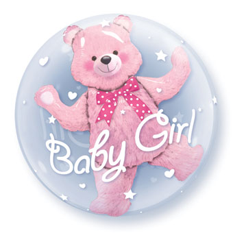 BUBBLE (DOUBLE) 24C BABY GIRL PINK BEAR (PKG)(D)