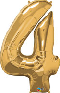 LRG SHP NUMBER 4 GOLD QUALATEX 41 (PKG)