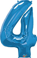 LRG SHP NUMBER 4 SAPPHIRE BLUE QUALATEX 41 (PKG)