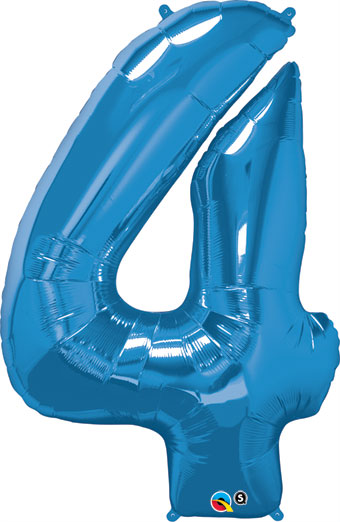 LRG SHP NUMBER 4 SAPPHIRE BLUE QUALATEX 41 (PKG)