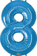 LRG SHP NUMBER 8 SAPPHIRE BLUE QUALATEX 42 (PKG)