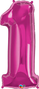 LRG SHP NUMBER 1 MAGENTA QUALATEX 38 (PKG)