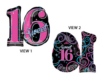 LRG SHP SWEET 16 SPARKLE 28 (HOLO)(D) sale