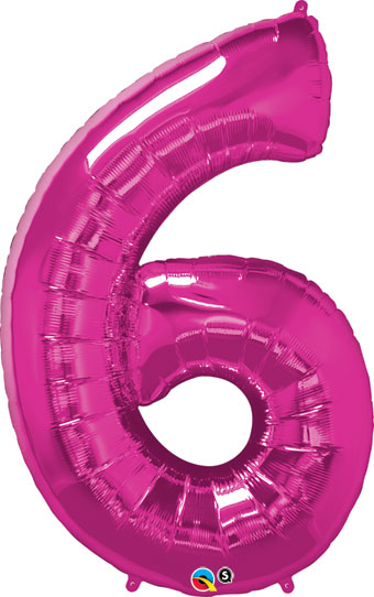 LRG SHP NUMBER 6 MAGENTA QUALATEX 42 (PKG)