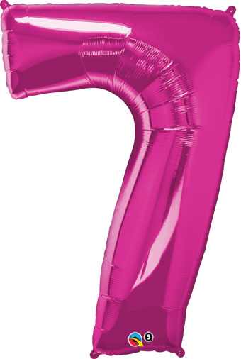 LRG SHP NUMBER 7 MAGENTA QUALATEX 42 (PKG)