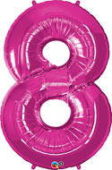 LRG SHP NUMBER 8 MAGENTA QUALATEX 42 (PKG)