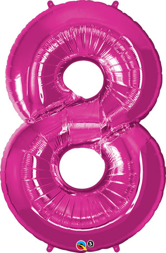 LRG SHP NUMBER 8 MAGENTA QUALATEX 42 (PKG)