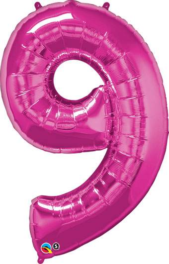 LRG SHP NUMBER 9 MAGENTA QUALATEX 42 (PKG)