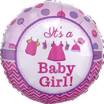 18C ITS A BABY GIRL SHOWER WITH LOVE CLOTHESLINE (D)