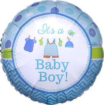 18C ITS A BABY BOY SHOWER WITH LOVE CLOTHESLINE (D)