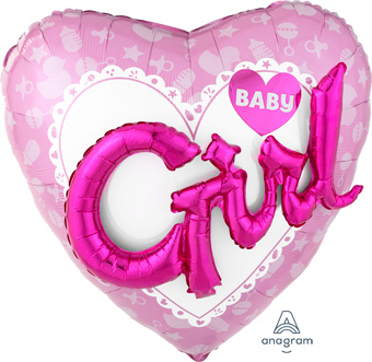 LRG SHP CELEBRATE BABY GIRL 36 (MULTI-BALLOON)(PKG)