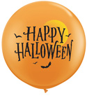 3C HAPPY HALLOWEEN MOON & BATS ORANGE (PACK2)