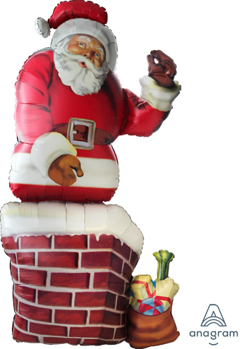 LRG SHP SANTA & CHIMNEY MULTI BALLOON 53 (PKG)(D) sale