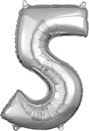 LRG SHP NUMBER MID-SIZE 5 SILVER ANAGRAM 26 (PKG)