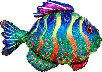 LRG SHP COLORFUL FISH 33 (HOLO)(PKG)