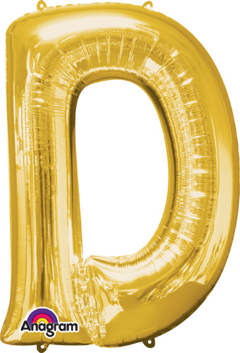 LRG SHP LETTER D GOLD ANAGRAM 33 (PKG)