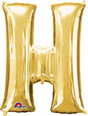 LRG SHP LETTER H GOLD ANAGRAM 32 (PKG)