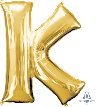 LRG SHP LETTER K GOLD ANAGRAM 33 (PKG)