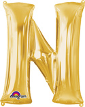 LRG SHP LETTER N GOLD ANAGRAM 32 (PKG)