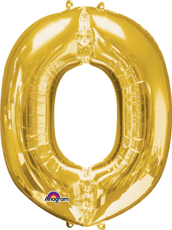 LRG SHP LETTER O GOLD ANAGRAM 33 (PKG)