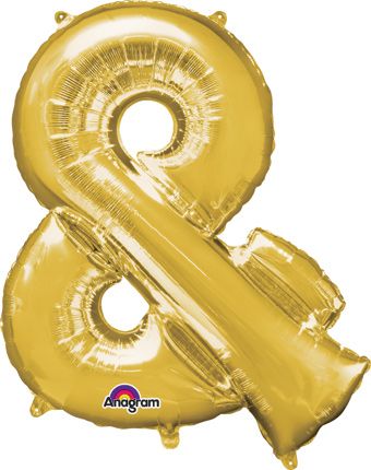 LRG SHP SYMBOL AMPERSAND (&) GOLD ANAGRAM 32 (PKG)