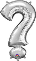 LRG SHP ANAGRAM QUESTION MARK ? SILVER 36 (PKG)