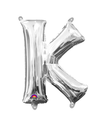 MIN SHP LETTER K SILVER ANAGRAM CONSUMER INFLATED (PKG)