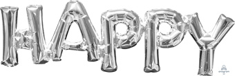 CONSUMER INFLATED PHRASES HAPPY SILVER 30 (PKG)(D) sale