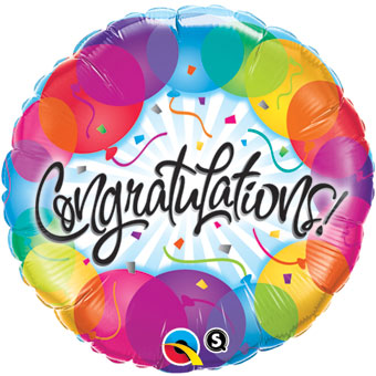 18C CONGRATULATIONS BALLOONS (PKG)