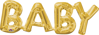 CONSUMER INFLATED LETTER PHRASES BABY GOLD 26 (PKG)(D)sale