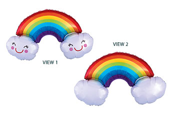 LRG SHP RAINBOW WITH CLOUDS SMILES 37 (PKG)